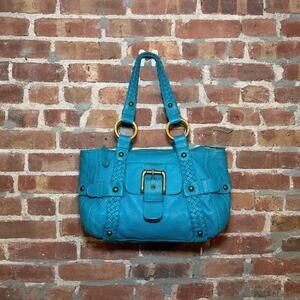 Isabella Fiore Quilted Teal Hobo Bag